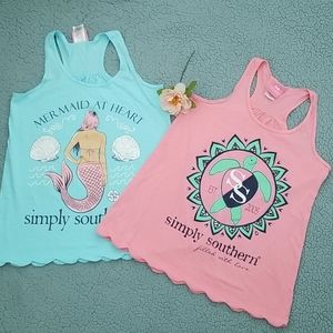 2 FOR 1 SIMPLY SOUTHERN Tank tops